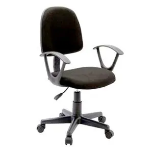 Silla secretaria con espaldar mediano y brazos.